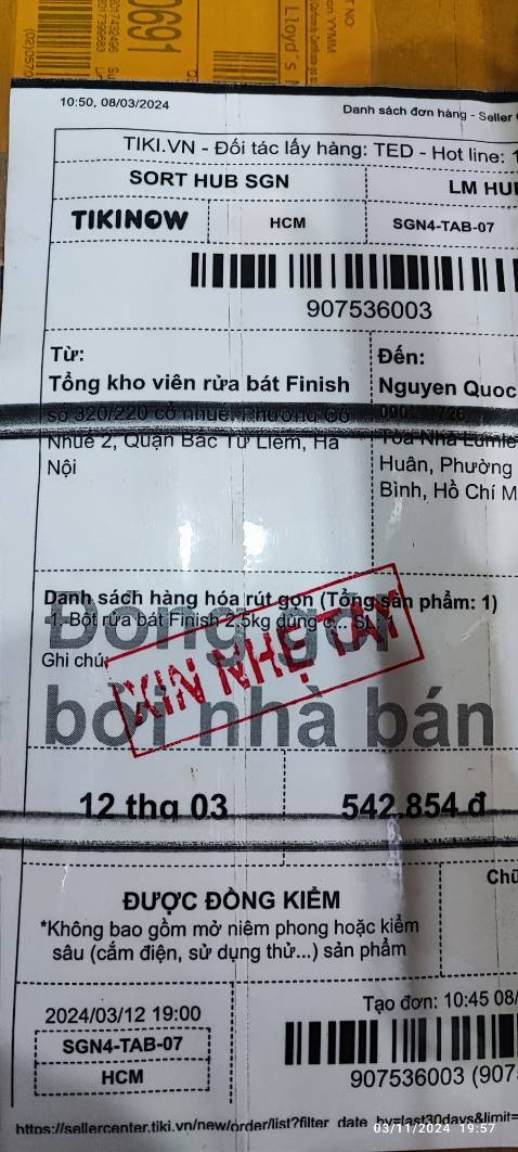 Đặt loại 2.5kg, nhưng gửi 2 chai 1.2kg và muối gì ko rõ mà ko thông báo cho khách hàng.