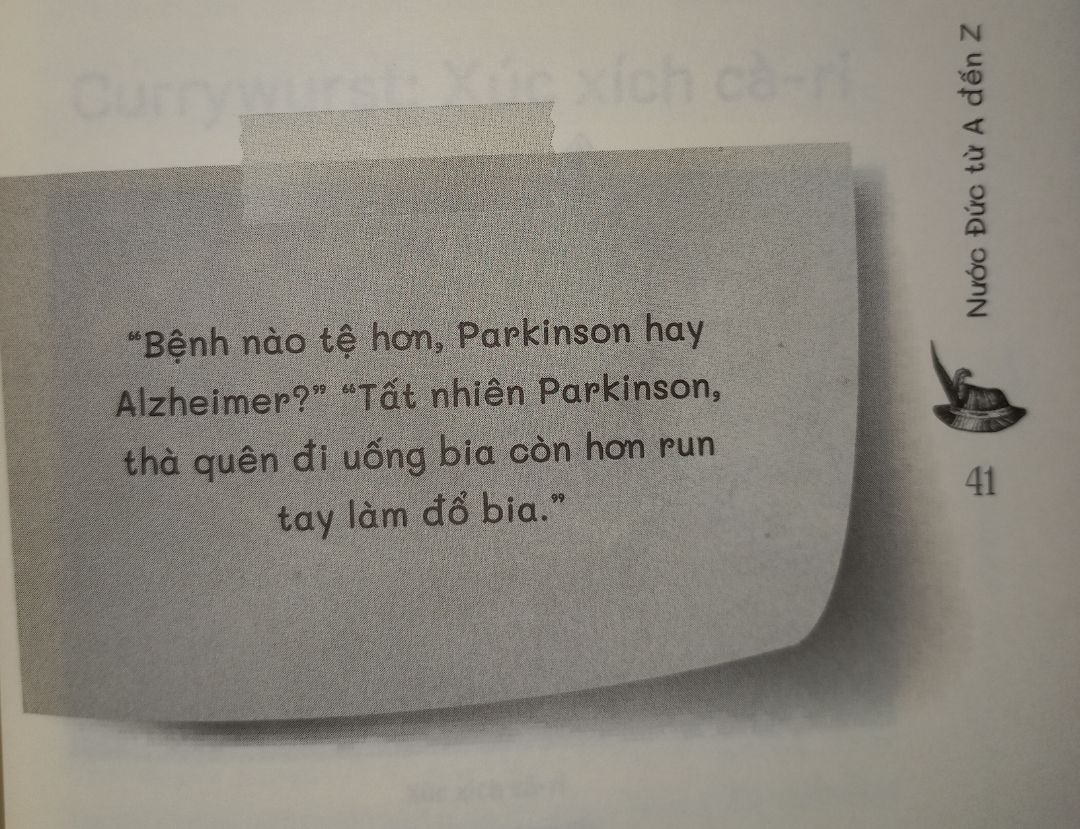 Cung cấp kiến thức hay về văn hóa của nước Đức. Đọc để nâng cao chính mình, tránh không bị tụt vào hang ổ "chậm văn minh" 😂.
Sách rất đáng có trên kệ của mỗi nhà !
