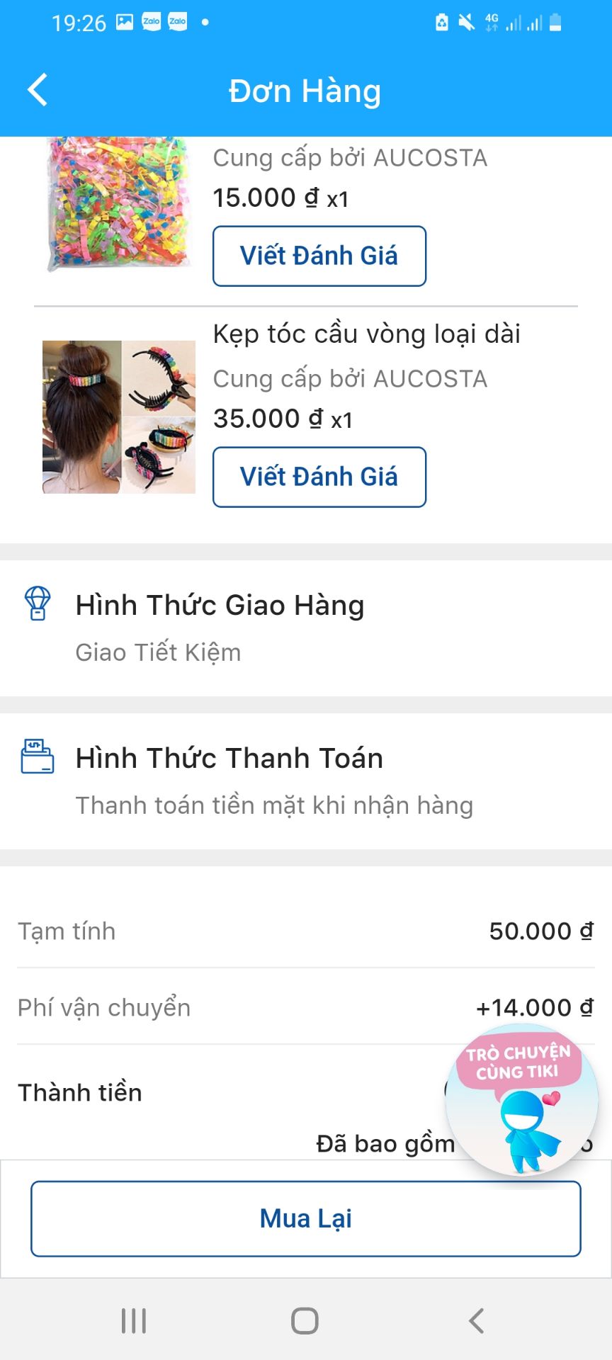 Đặt chung 3 món mà tách ra giao 2 lần tốn gấp đôi tiền ship của người ta