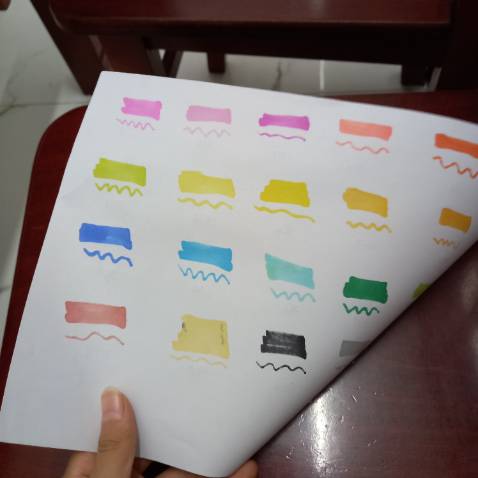 Giao hàng nhanh,lên màu tốt,mực hơi lem,có mùi cồn,khi tô thì mực bị in sang mạt sau