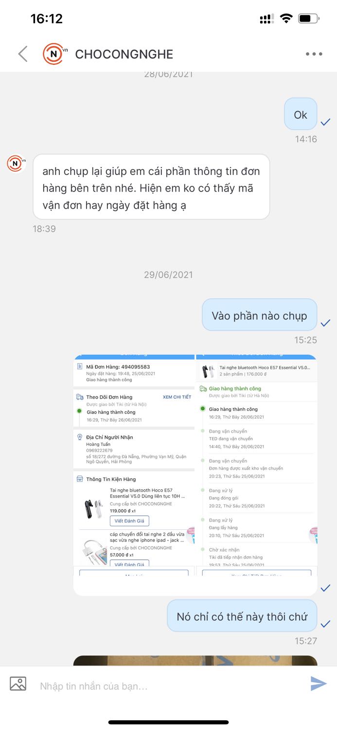 Đây là đơn hàng tôi mua tại shop này . Hàng giả , kém chất lượng . Sản phẩm lỗi và được báo ngay thì hỗ trợ 1 ngày trả lời dc 1 tin . Sản phẩm tuy ko đáng gía tiền nhưng chăm sóc khách hàng quá kém . Tiki nên loại những shop này ra hoặc có cách xử lý để bảo vệ người tiêu dùng