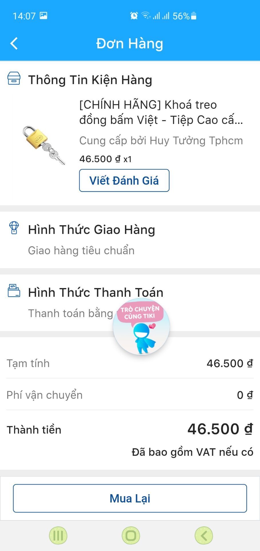 Khóa nhỏ, gọn, đúng nhu cầu sử dụng. Mua khóa khác của ncc này luôn có giao 2h mà khóa này lại ko giao 2h, giao hàng hơi lâu.