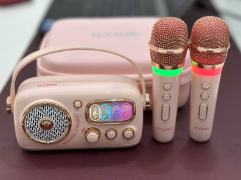 Loa rất đẹp. Hoàn thiện khá tốt, cả loa và 2 micro  rất chắc chắn và nặng tay. Kèm túi da đựng sản phẩm quá ưng. Âm thanh hay cho một chiếc loa mini.