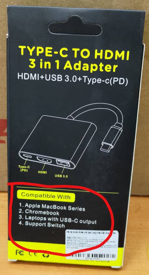 Trên trang thì ghi sản phầm dùng cho Smartphone, mua về thì trên nhãn hộp ghi cho apple Macbook, Chromebook,...
Điện thoại không thể sử dụng được, làm chờ mấy ngày tốn thời gian. Nếu biết bỉ thêm vài chục mua tại cửa hàng gần cho chắc chứ mua Online làm gì