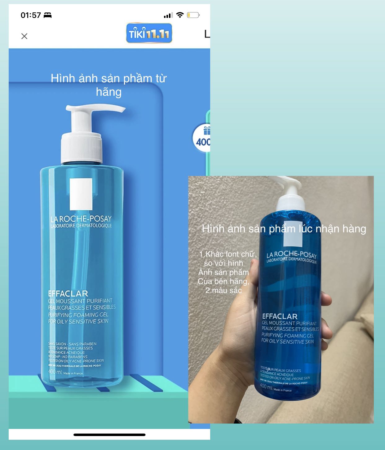 YÊU CẦU XIN ĐƯỢC ĐỔI TRẢ HÀNG NGAY LẬP TỨC!!!
Vì nghĩ đây cũng là 1 Thương Hiệu lớn( chính hãng) nên tin tưởng mà đặt hàng 2 SẢN PHẨM và được quà tặng kèm. Ai ngờ lúc nhận hàng thật sự rất là thất vọng. Lúc khui thì thấy sp nằm không bên trong hộp hàng, k có BAO BÌ sp hay đồ bao bọc tránh các sp bị đổ trong lúc vận chuyển. Check mã vạch thì tìm k ra sp, còn sp thì lại có 2 mã vạch?? Phụ tem thì bị tróc, hạn sử dụng thì bị mờ. Đặc biệt Hình ảnh sản phẩm lúc nhận hàng thì lại k giống với hình ảnh thật chất ở bên shop. Nghi ngờ đây không phải là hàng chính hãng, mong bên TiKi và SHOP có thể phản hồi và hỗ trợ để trả đổi hàng.