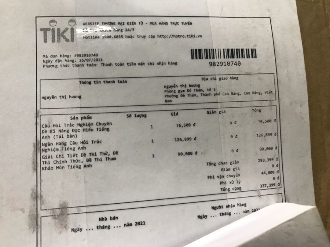 mình mua 3 sp, trả tiền 3 sp. nhưng shop giao có 2 cuốn sách. shop liên hệ sớm cho mình để giải quyết đi nhé