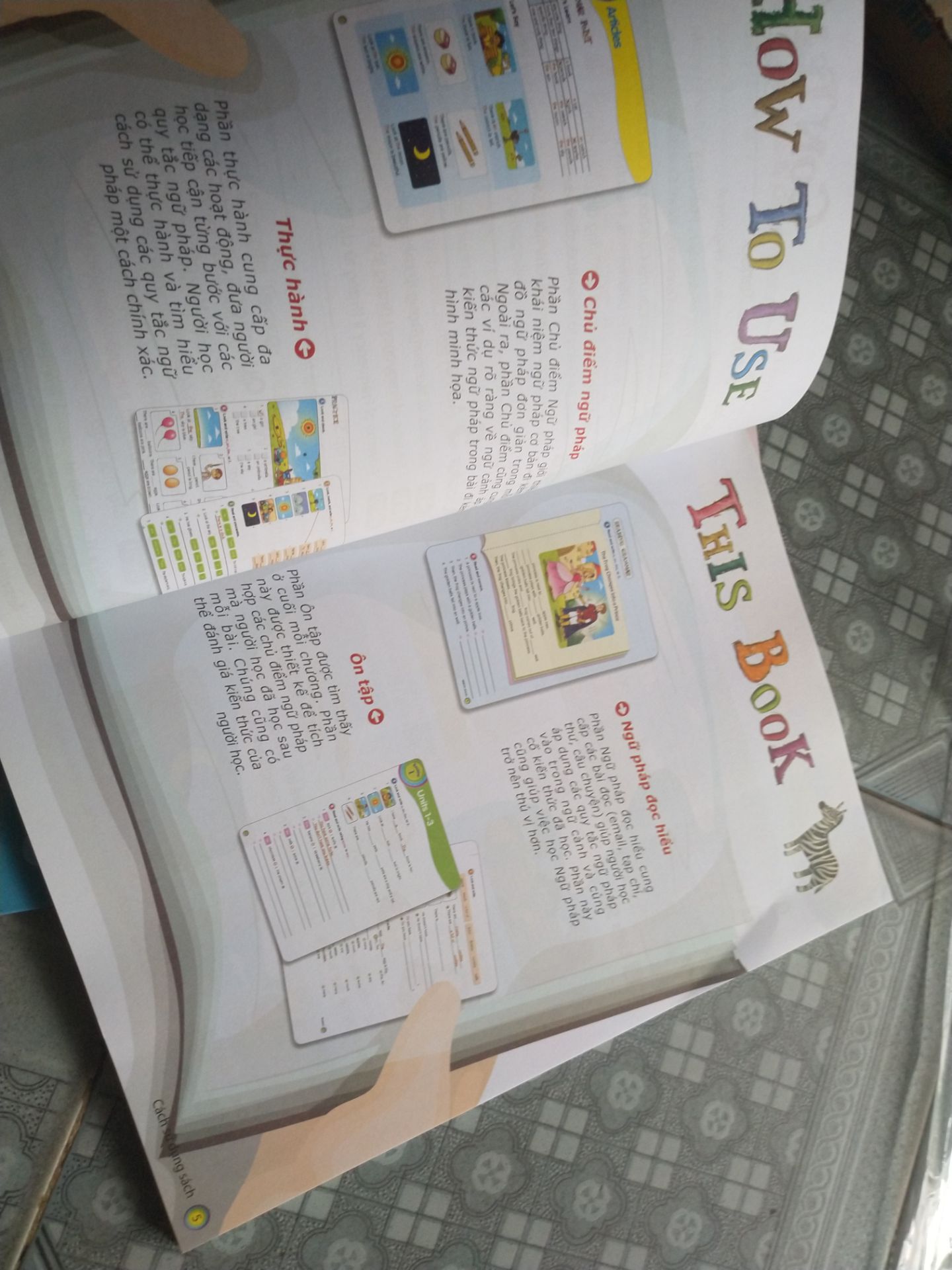 Sách dày, in màu đẹp hấp dẫn các bé học hơn. Có chủ điểm ngữ pháp, thực hành, ngữ pháp đọc hiểu, và ô. tập ở cuối mỗi chương giúp đánh giá kiến thức người học.