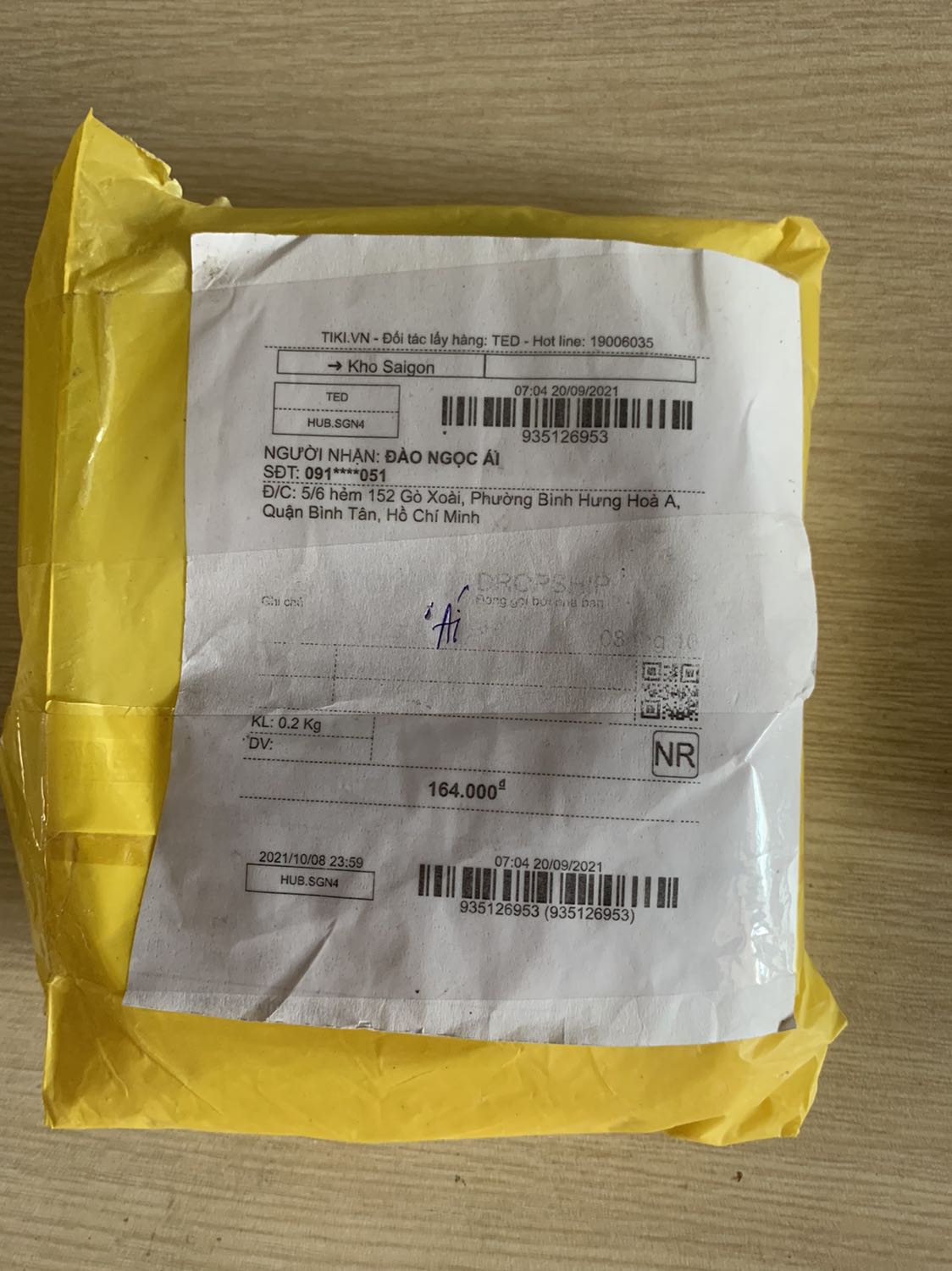 Vì giao hàng đúng theo ý mình.