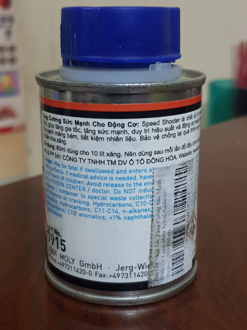 Tác dụng rất nhanh cứ như dopping, đổ vào xăng xe là máy đề rất bốc không ì, chạy rất ngon nhưng sau tầm 1 tuần hơn là máy lại về trạng thái cũ, 1 bình này dùng cho 4 lần nouvo 4 được, có lẽ chỉ thích hợp khi đi xa, còn chạy hàng ngày thì đi xúc bình xăng con có lẽ tốt hơn.