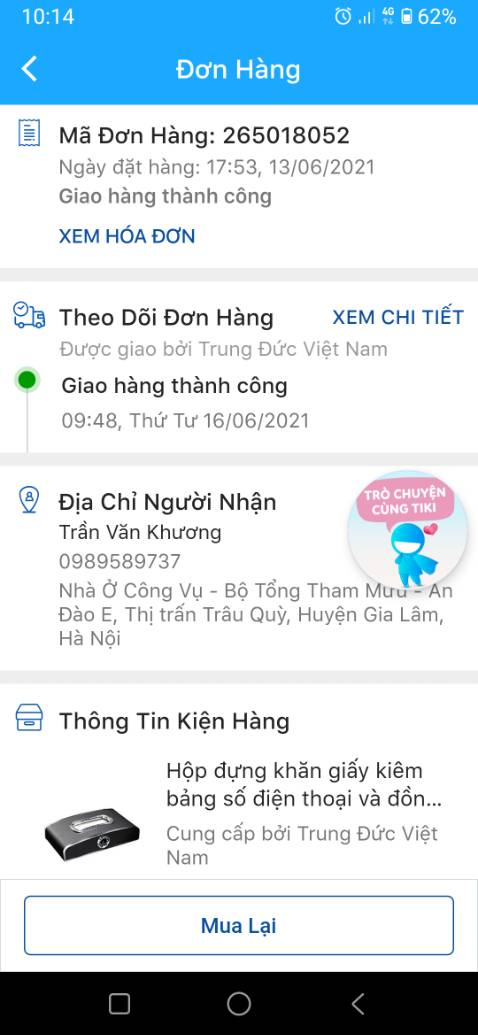 Hàng mang chưa đúng màu và đang chờ mang hàng đúng màu trả lại.