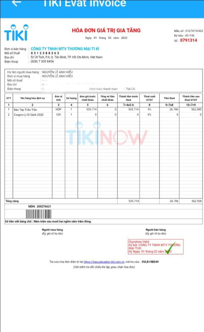 Tôi thật sự không hiểu vì sao Tiki để giá bán sản phẩm này là 513.989đ với chú thích "Giá sản phẩm trên Tiki đã bao gồm thuế theo luật hiện hành". Vậy mà trong hoá đơn Tiki đã nâng giá sản phẩm lên thành 535.714đ và tiếp tục cộng thêm thuế ra tổng tiền tôi phải trả là 562.500đ?! Là một khách hàng thân thiết của tiki tôi cảm giác như mình đã bị *** và mất niềm tin, mong tiki phản hồi thoả đáng về vấn đề này, xin cám ơn!