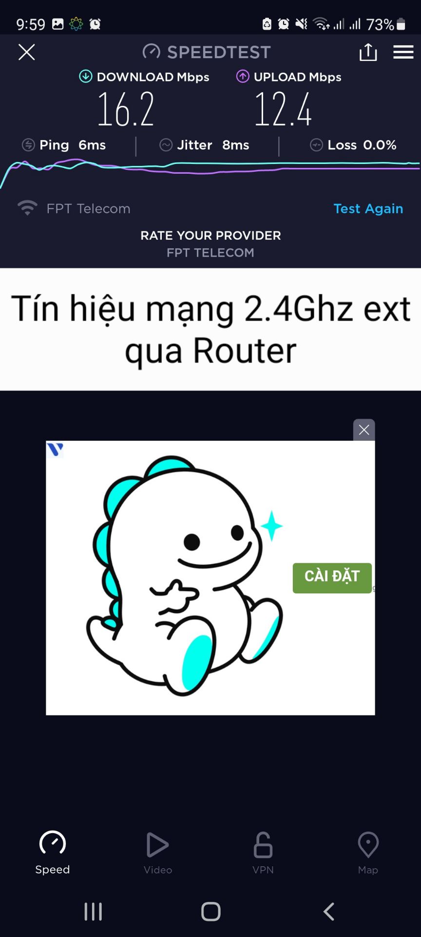 Mỗi giao hàng nhanh trong vòng 24h. Tuy nhiên, chất lượng Không như mô tả, khi dùng mở rộng sóng mà tốc độ ghi nhận 2.4Ghz thì tương đương khi chưa dùng TP link AC50, và 5Ghz thì thấp hơn 50% so với Router chủ. Đề nghị Tiki cho trả lại hoàn tiền vì không dùng được như mô tả.