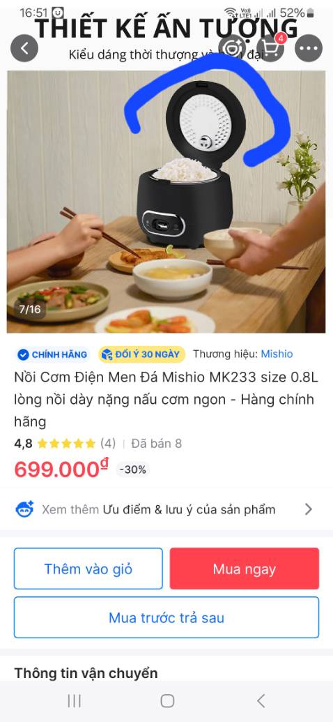 Nắp nồi bên trong quảng cáo là viền đen luôn, nắp nồi nhận được là viền trắng bên trong, và cái vỏ thùng carton đựng nồi hơi cũ kèm theo là nắp thùng mở sẵn rồi, chỉ là đậy hờ hững rồi gói mút nilong bên ngoài lại thôi, ko có tem niêm phong, nên ko biết là cái nồi mới ship cho mình phải sp chất lượng ko nữa