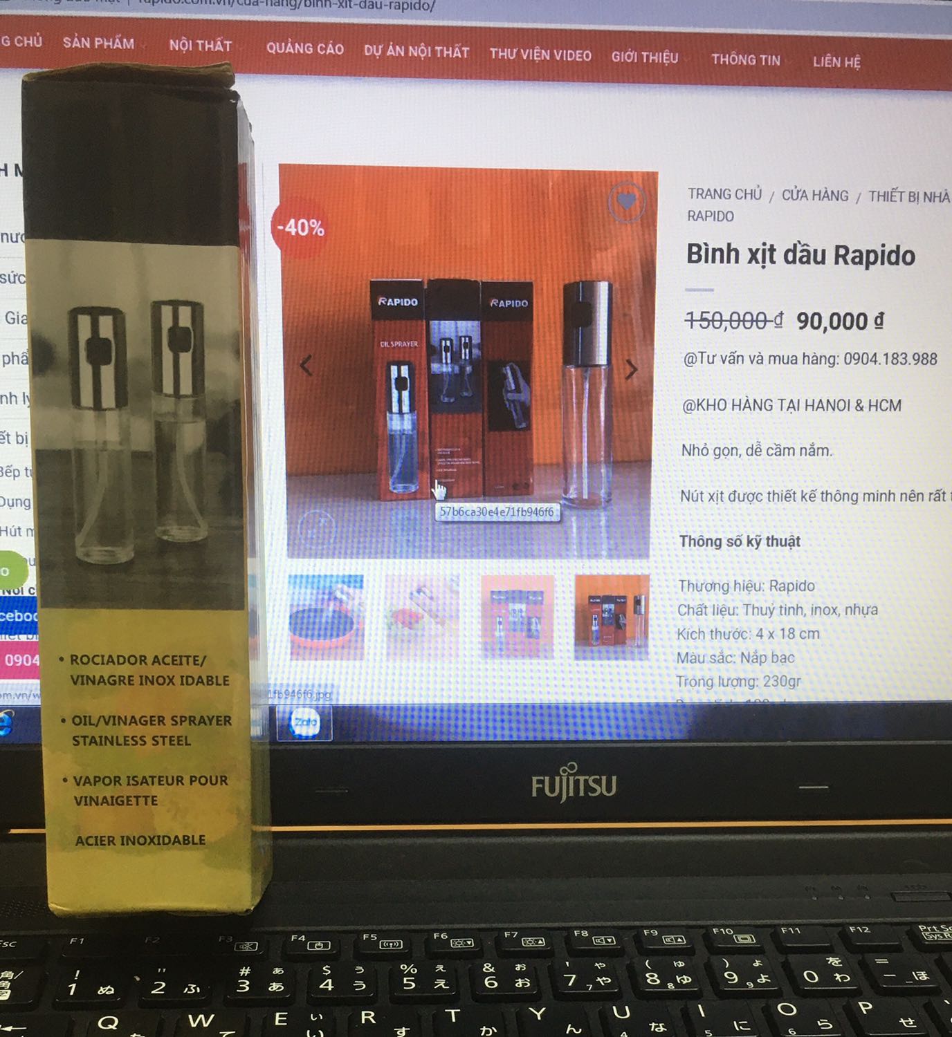 Cái này không phải của Rapido . Bình thì trầy xước và thủy tinh thì đục .  chẳng có tên thương hiệu . Treo đầu dê bán thịt ***. Giờ chỉ để xịt cây thì được .Yêu câu đổi hoặc trả hàng