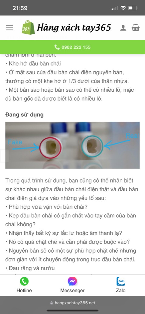 Đầu bàn chải sử dụng được tầm 1 tháng thì không xoay được nữa khi đánh răng, không đúng với mô tả của bàn chải thật
