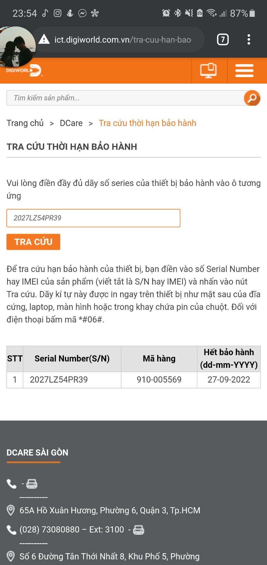 hàng mới nguyên seal nhưng bị trôi bảo hành check emei trôi mất 3 tháng.