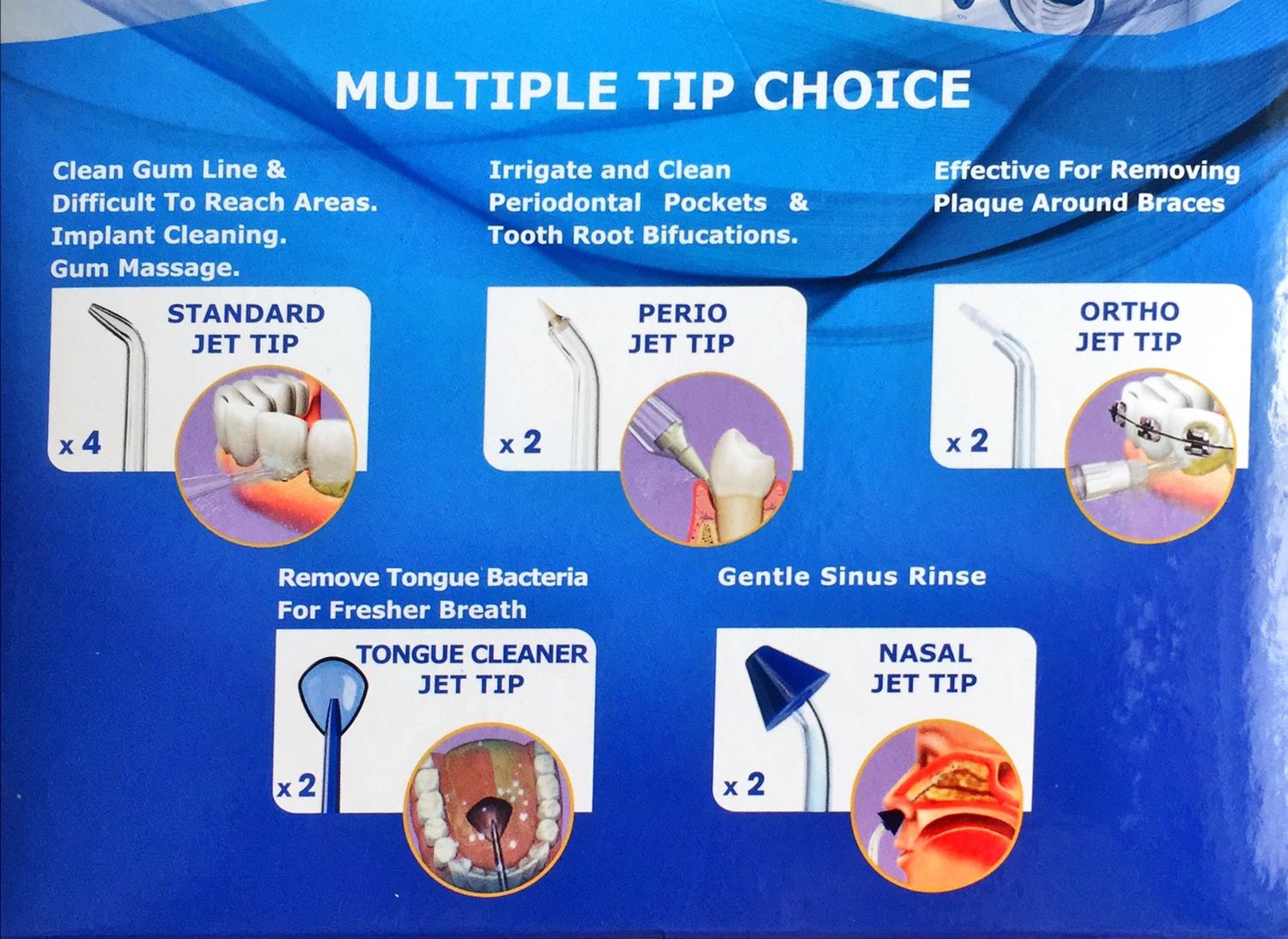 Không biết máy tăm nước khác thế nào, chứ khi bật máy này thì dây dẫn nước nối với đầu tip rung bần bật và phát ra tiếng ồn, mới xài Standard jet tip thấy cũng tạm được.