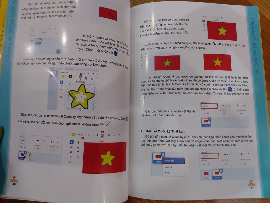 Sách đẹp, hình ảnh in màu sắc nét, cách trình bày dễ hiểu, sản phẩm lập trình thú vị. Bé nhà mình đã tự học và tạo được sản phẩm. Tặng đội tác giả 5 sao!