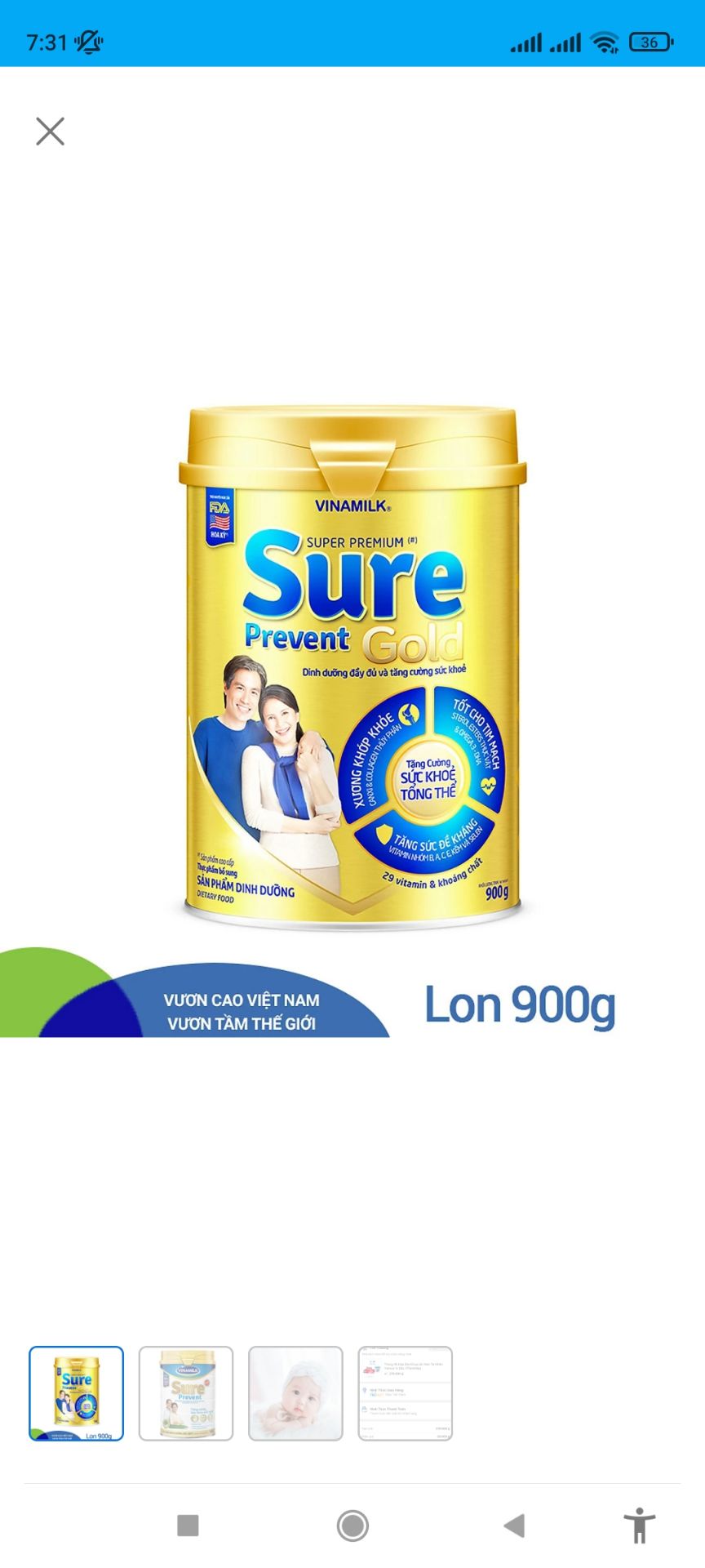 Sữa Bột Vinamilk Sure Prevent Hộp Thiếc (900g) là giải pháp dinh dưỡng bổ sung đầy đủ các vitamin và khoáng chất, rất thích hợp cho người lớn, người ăn uống kém, người bệnh cần phục hồi nhanh, giúp tăng sức đề kháng, giảm mệt mỏi, ăn ngủ ngon, đồng thời giúp giảm cholesterol và tạo hệ xương chắc khỏe.