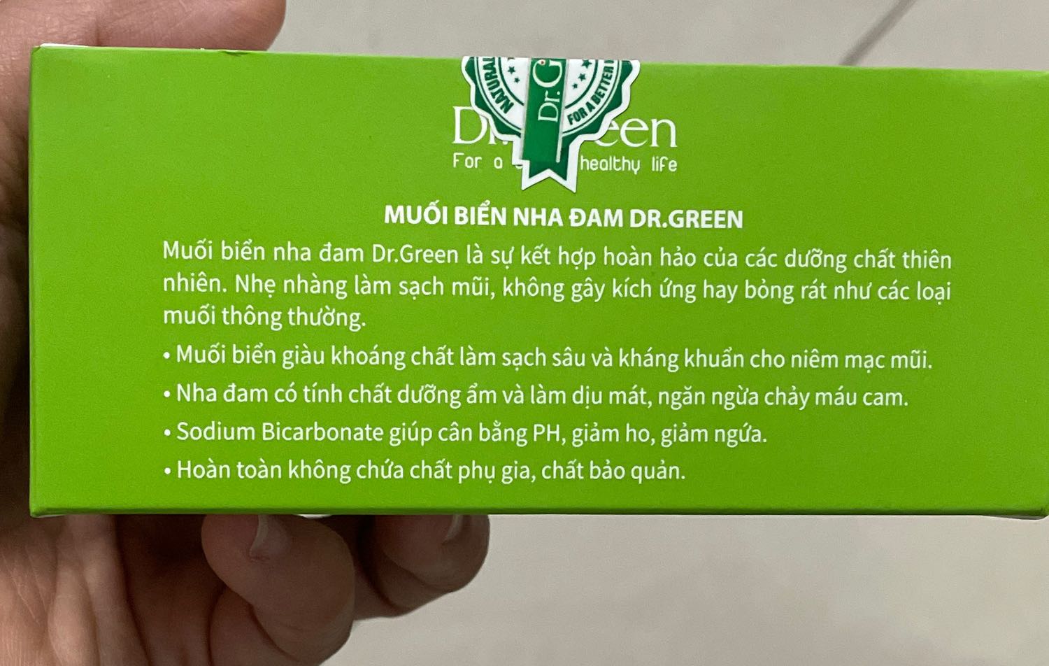 Muối biển xài với bình rửa mũi Dr. Green hiệu quả vệ sinh khoảng mũi, giảm triệu chứng xoang, nghẹt mũi. Muối biển xài với bình rửa mũi Dr. Green hiệu quả vệ sinh khoảng mũi, giảm triệu chứng xoang, nghẹt mũi.