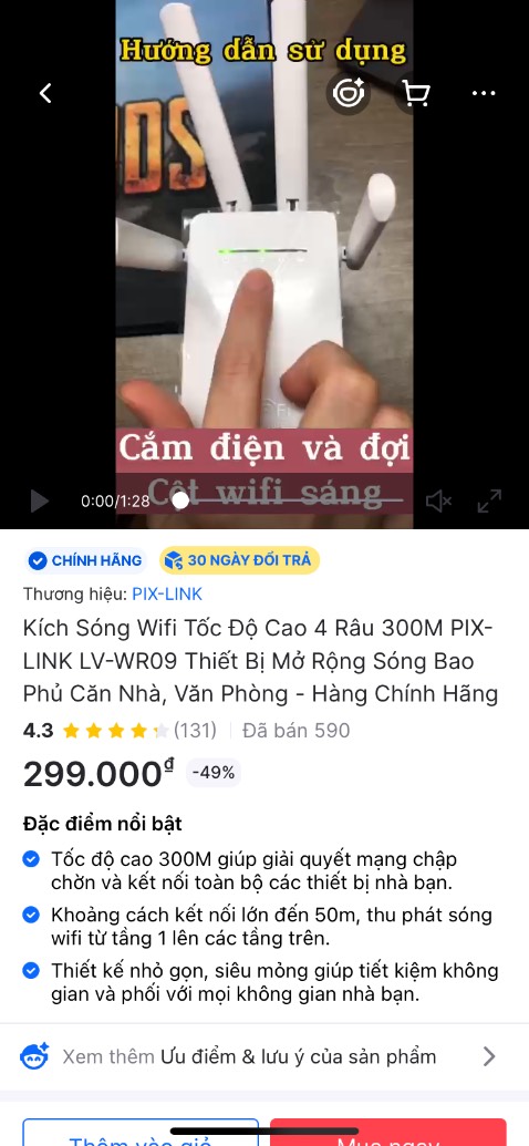 - Giao hàng đúng mẫu. Sóng ổn định;
- Tốt; tặng Shop 5 sao! - Giao hàng đúng mẫu. Sóng ổn định;
- Tốt; tặng Shop 5 sao!