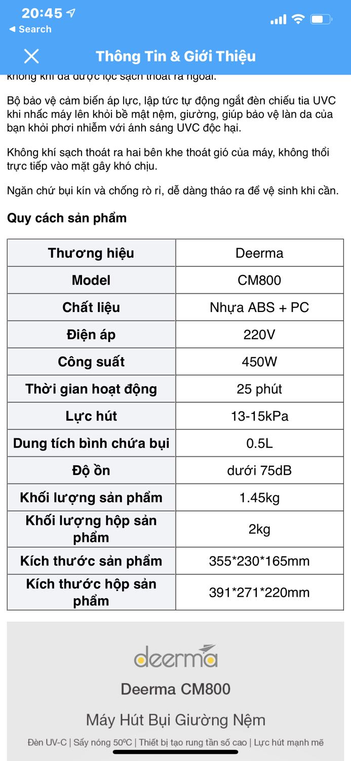 Shop làm ăn ***. Bán hàng lỗi xong rồi chày cối nói không lỗi. Máy chỉ hoạt động được 2-3 phút xong không hoạt động nữa. Đổi trả bảo hành thì nói máy chỉ hoạt động được như vậy chứ không lỗi. Trong khi mô tả sp thì để 25 phút. Mọi người nên tẩy chay shop này cho cách làm việt *** nhé.