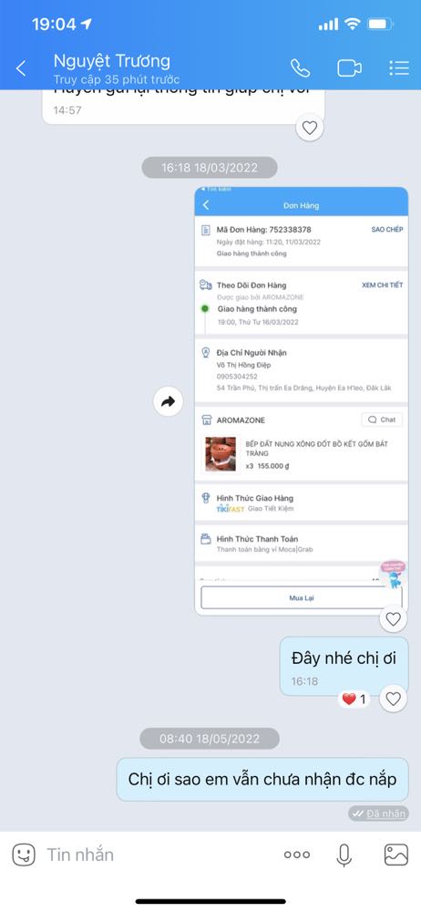 Bếp giao bị nứt nắp. Có liên hệ shop, shop hứa gửi lại nắp mới nhưng mãi ko thấy gửi liên hệ lại thì lơ đẹp ko trả lời luôn 🙄