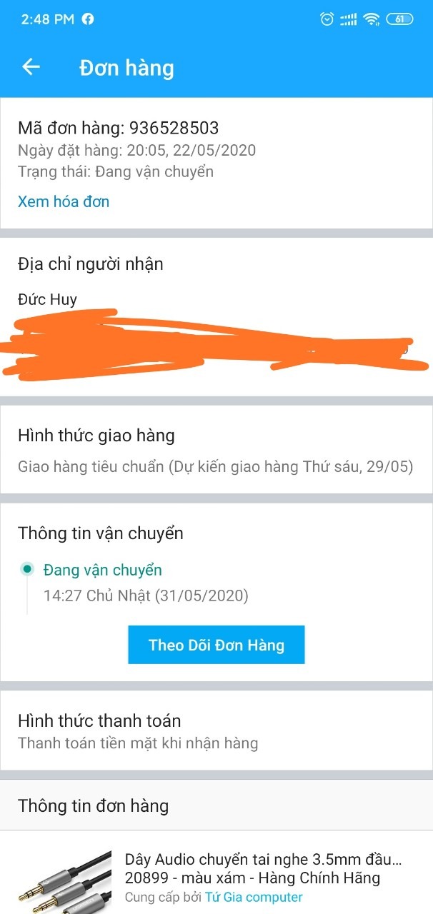 Mình từng mua ở shop 1 lần rồi, nên tin tưởng. Giờ mua lần 2 thì lại giao không đúng với sản phẩm mình đã mua, mua Dây Audio chuyển tai nghe 3.5mm đầu cái sang 2 đầu Mic và Tai nghe đầu đực mạ vàng dài 20CM UGREEN mà giờ khi bóc ra thì lại là cáp bộ chuyển đôi đung cho đt laptop