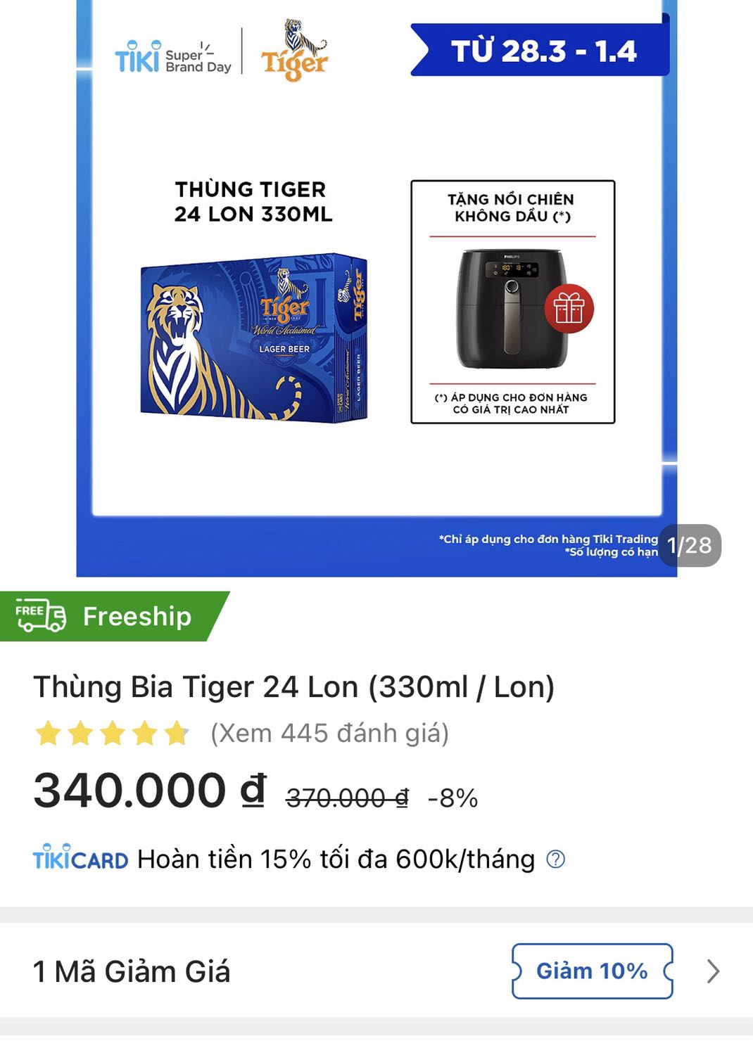 Mình là khách hàng lâu năm của Tiki. Rất không hài lòng về Tiki. Mình có mua 5 sản phẩm bia tiger với 5 đơn hàng khác nhau, để được áp dụng mã giảm giá 10% tối đa 20k của tiki và tham gia chương trình, đơn hàng có giá trị cao nhất. Vậy mà không hiểu lý do gì Tiki khoá luôn TIKINOW của mình, 
HSD Tikinow đến tháng 8/2021. Nếu có mua gói tikinow mới cũng không sử dụng được luôn. Mọi người chú ý để không bị mất tiền oan nhé. Mình là khách hàng lâu năm của Tiki. Rất không hài lòng về Tiki. Mình có mua 5 sản phẩm bia tiger với 5 đơn hàng khác nhau, để được áp dụng mã giảm giá 10% tối đa 20k của tiki và tham gia chương trình, đơn hàng có giá trị cao nhất. Vậy mà không hiểu lý do gì Tiki khoá luôn TIKINOW của mình, 
HSD Tikinow đến tháng 8/2021. Nếu có mua gói tikinow mới cũng không sử dụng được luôn. Mọi người chú ý để không bị mất tiền oan nhé.