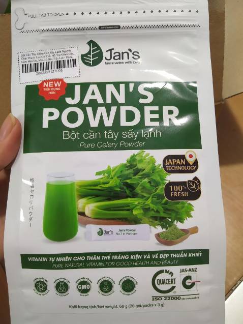 Mua hàng lâu, nay mới quay lại đánh giá sau khi dùng gần hết sản phẩm. Sản phẩm rất ngon, mỗi ngày mình đều uống bột cần tây này, cảm thấy sáng khoái mỗi sáng. Tiếp tục dùng