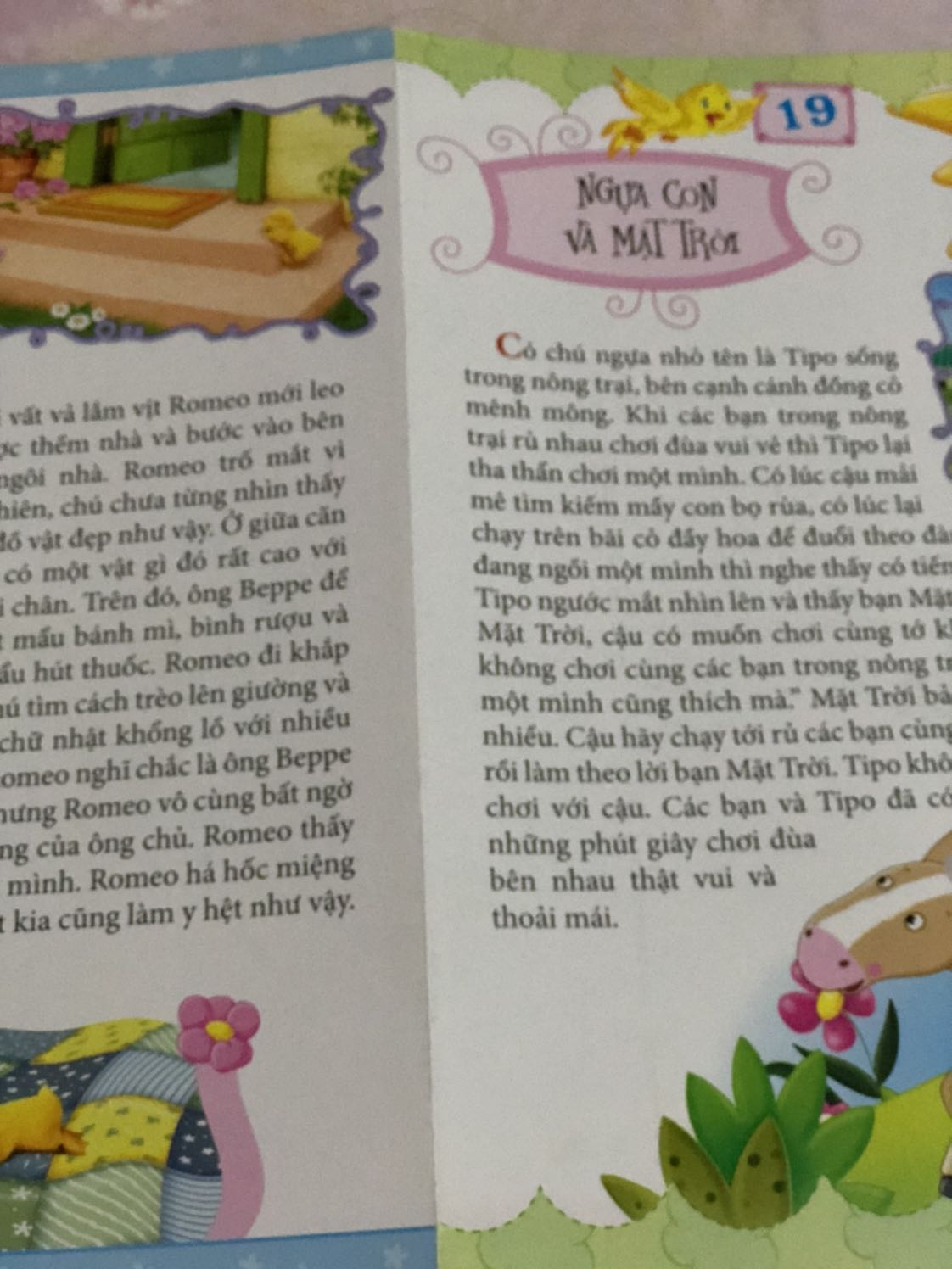 Sách chữ to bé dễ đọc nhưng có 1 cuốn bị đóng sót 1 tờ (chỉ kẹp vô thôi)