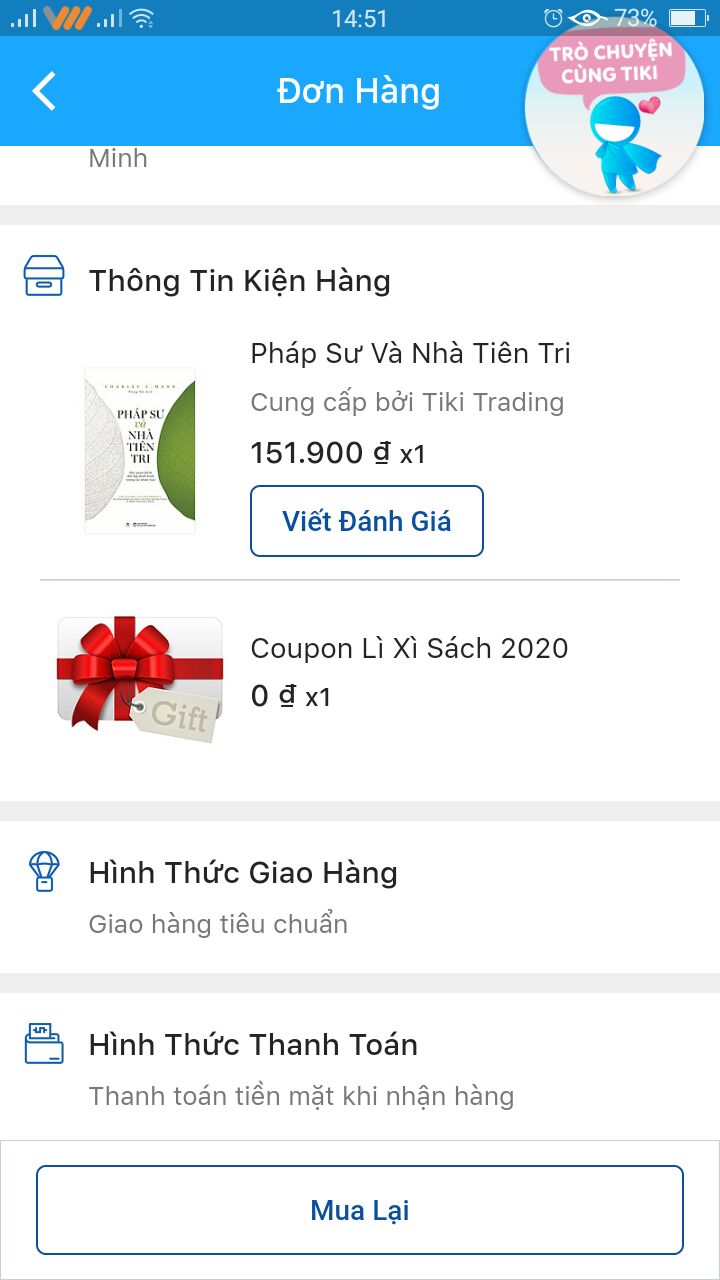 Sách hình thức ổn. Giao hàng đúng hẹn. 
Tuy nhiên phần lì xì sách không thấy có như đơn hàng. 
Mình sẽ vẫn đánh giá 5 sao ở đây. Tuy nhiên, Tiki vui lòng xem lại phần Lì Xì Sách nhé.