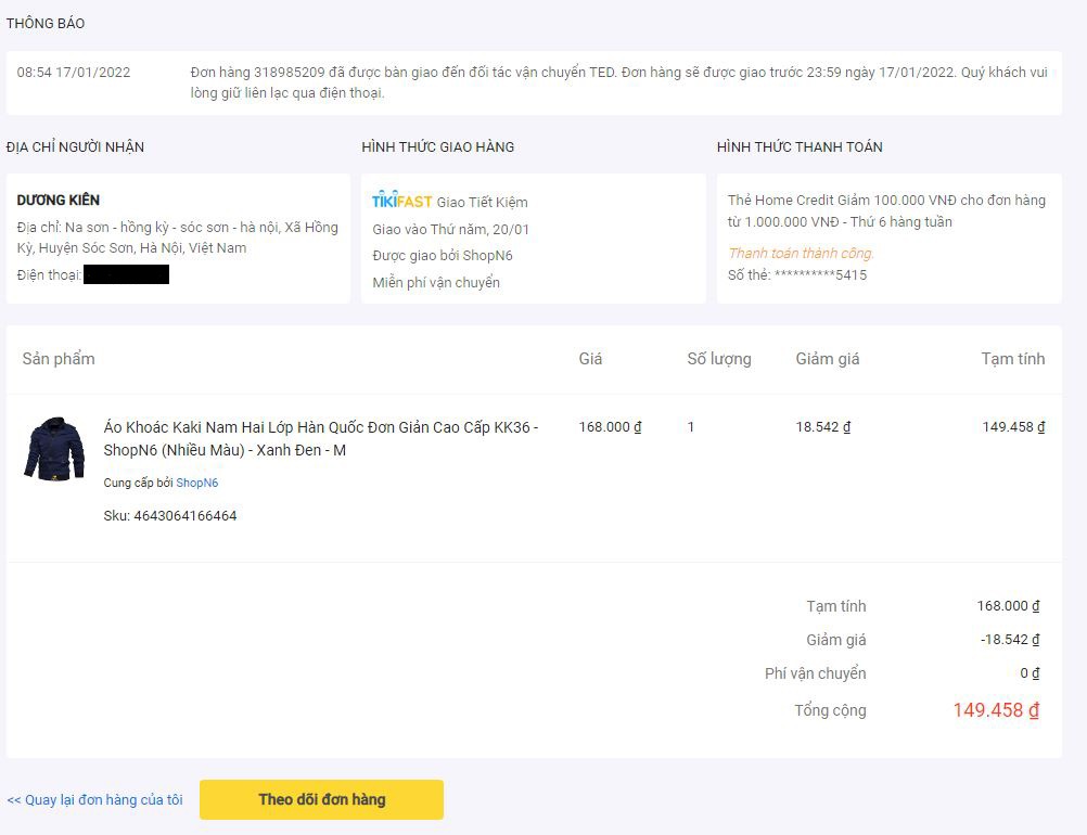 Mình có mua áo nhưng không nhận được sản phẩm giống áo mình đặt mua, mình đã nhắn tin cho shop và shop cũng đã đồng ý đổi, tiki cho mã thu hồi là  CRPICK2480555658
nhưng 17/01 đến 13/2 vẫn ko thấy tiki hỗ trợ đổi dù mình đã gửi mail mong được hỗ trợ, mình rất thất vọng về dịch vụ, và sẽ cân nhắc kỹ khi mua thêm bất kỳ sản phẩm nào trên tiki