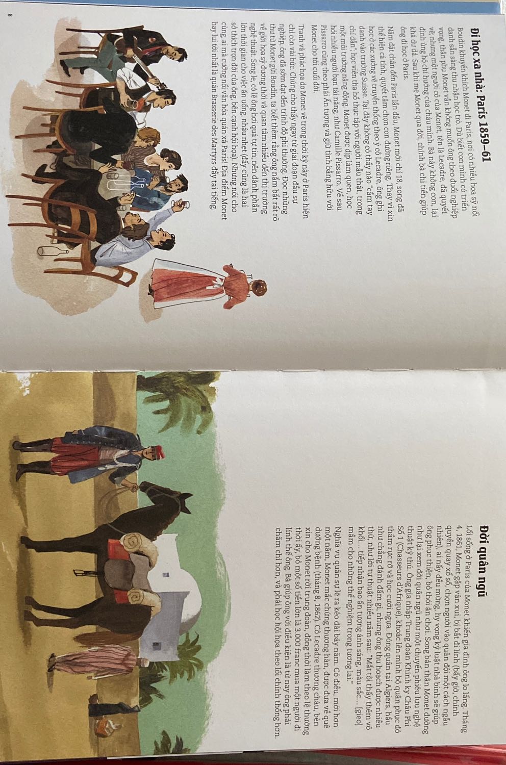 Sách in màu đẹp, hình vẽ minh hoạ dễ hiểu về cuộc đời của tác giả và các tác phẩm. 
Sách không in trên giấy dạng bóng và ít tác phẩm hơn sách nxb omega. @moon.mng