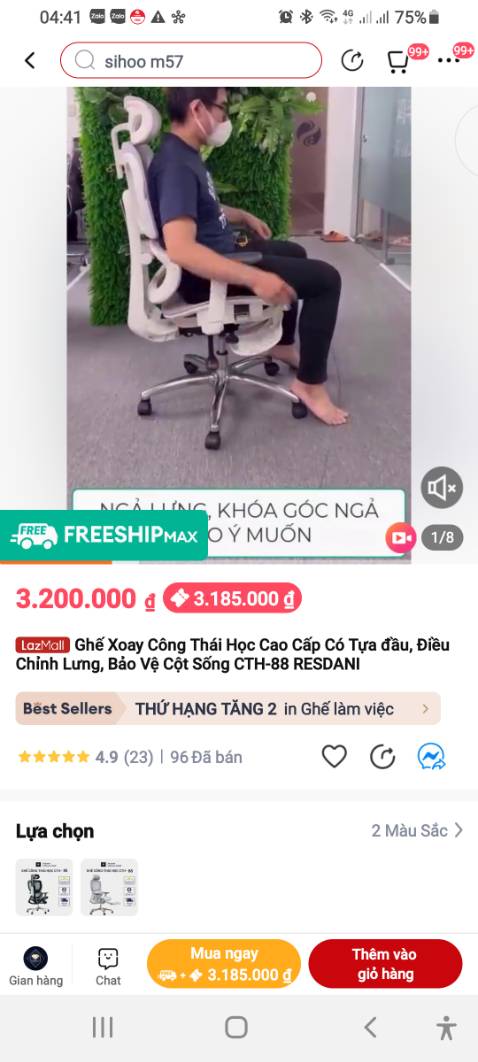 Giao không đúng loại đã đặt, loại ghế này *** bán 3.185.000đ