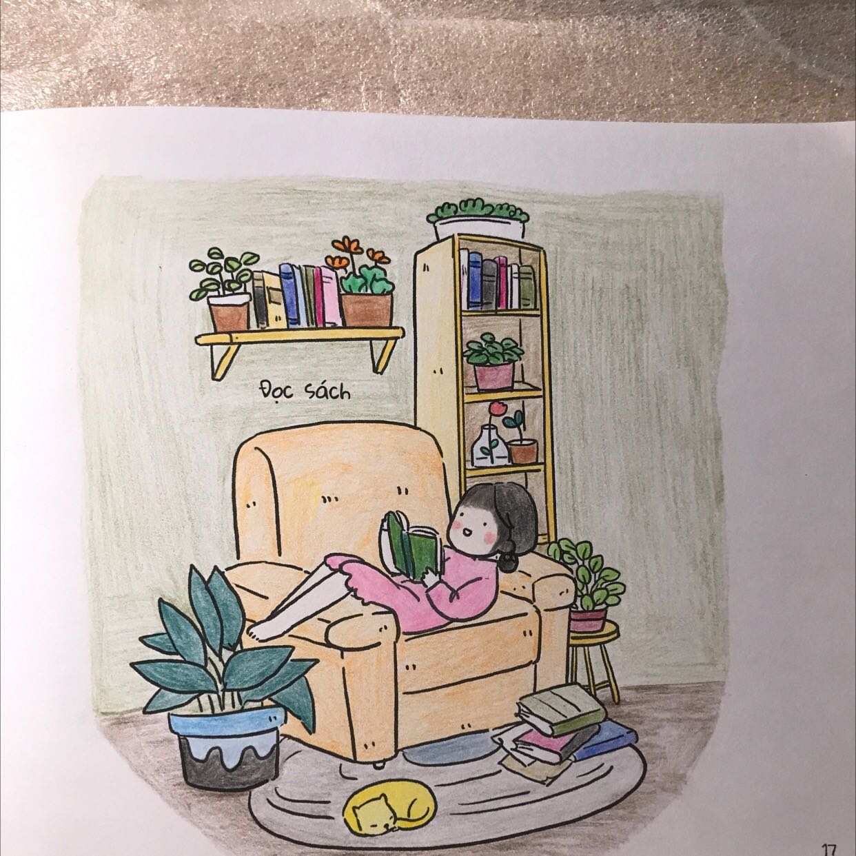 Mê anh Kulzsc từ hồi ảnh còn ở Pháp, nên ảnh ra sách gì thì mình hốt luôn. Sách của anh này rất ý nghĩa, cuốn này thì kết hợp tô màu (màu nước, màu chì, màu sáp… đều được do chất lượng giấy giày, tốt) với mấy câu nói khiến mình cảm thấy vỗ về, an ủi, truyền thêm động lực. Mua về xả stress thì khỏi chê, mà cho trẻ con học tô màu cũng được luôn nha!