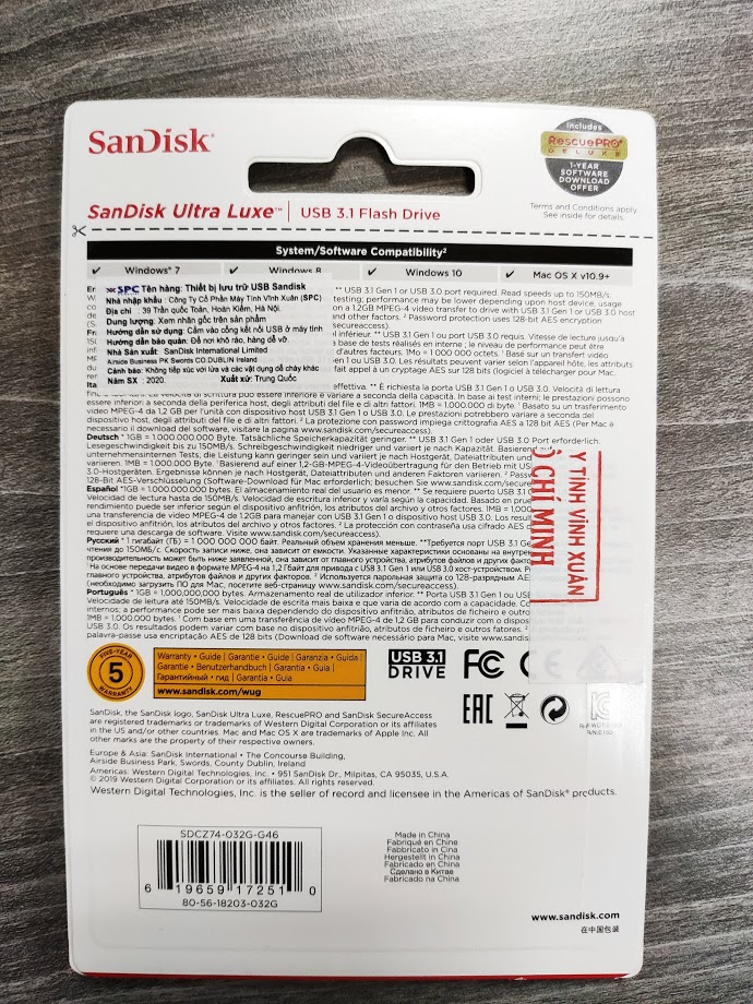 Sản phẩm nhỏ gọn, cứng cáp, gắn vào móc khóa được nên dễ dàng mang đi. Tốc độ đúng như quảng cáo, đọc file 1GB được 150 MB/s, mục đích của mình là mua về làm USB Boot và tốc độ như vầy là dư sức. Được SPC phân phối chính hãng. Tuy nhiên sản phẩm khi nhận, hộp bị cắt ra ở mặt sau như hình rồi được dán lại hờ băng cái seal "Máy tính Vinh Xuân", trong khi hàng này mình mua là hàng Tiki Trading mà? Cần lời giải thích từ Tiki! Sản phẩm nhỏ gọn, cứng cáp, gắn vào móc khóa được nên dễ dàng mang đi. Tốc độ đúng như quảng cáo, đọc file 1GB được 150 MB/s, mục đích của mình là mua về làm USB Boot và tốc độ như vầy là dư sức. Được SPC phân phối chính hãng. Tuy nhiên sản phẩm khi nhận, hộp bị cắt ra ở mặt sau như hình rồi được dán lại hờ băng cái seal "Máy tính Vinh Xuân", trong khi hàng này mình mua là hàng Tiki Trading mà? Cần lời giải thích từ Tiki!