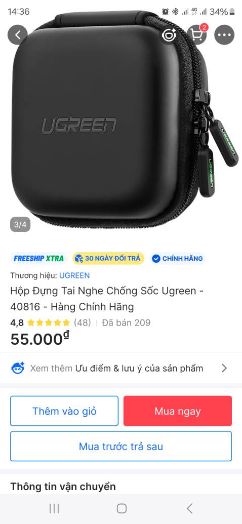 Đặt hàng thì hai dây kéo khi nhận hàng có một sợ dây kéo