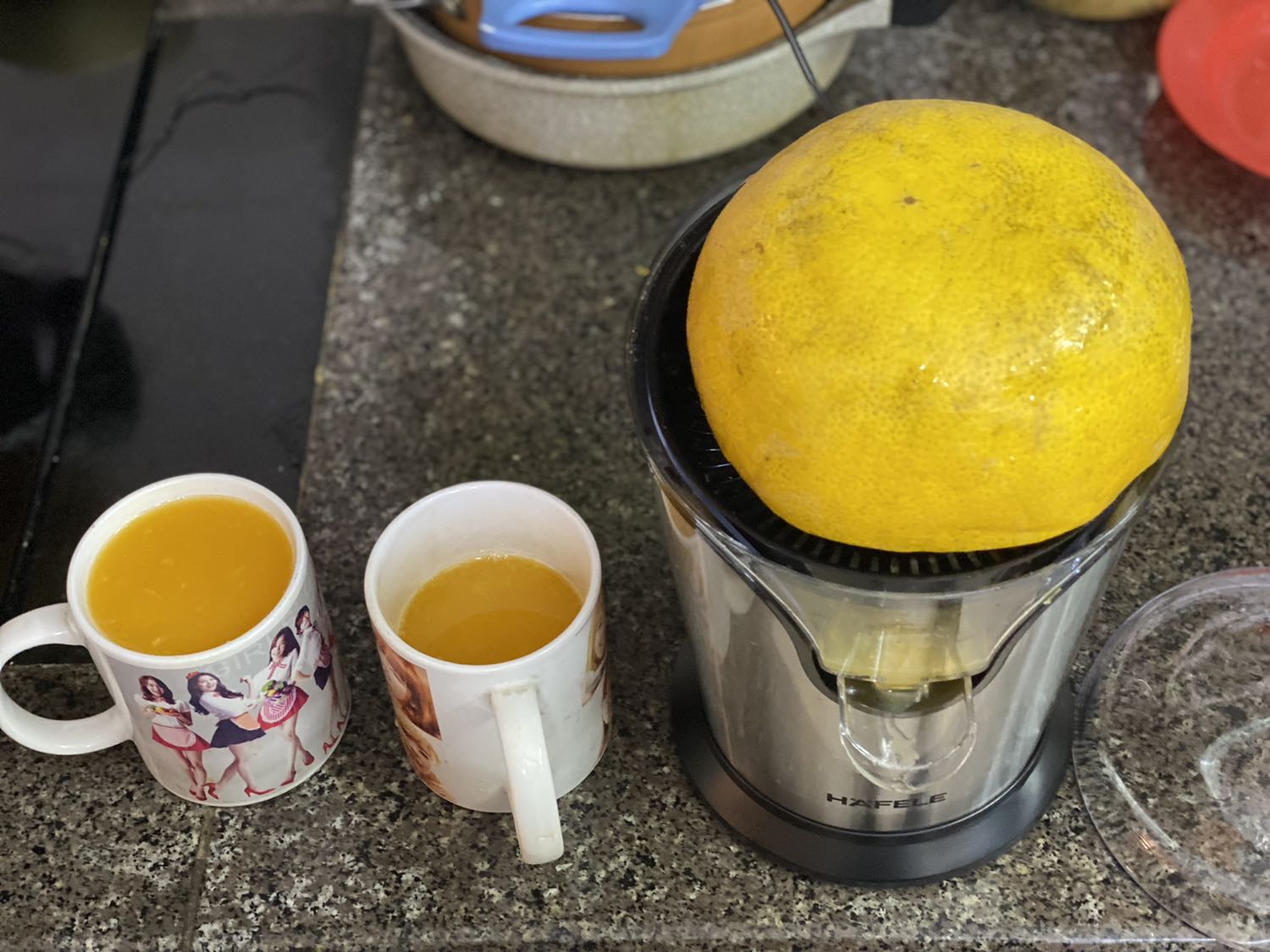 Máy vắt cam 🍊 Hafele công suất mạnh, chạy rất êm, vắt kiệt nước cam 🍊 & bưởi. Nút lấy nước cam có thể bật lên xuống, không cần nghiêng bình để rót nước cam , tiện lợi.