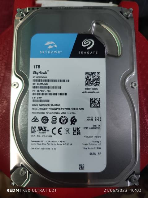 Đặt hàng tối 19/06/2023, nhận hàng sáng 21/06/2023. Bảo hành chính hãng Seagate đến 18/07/2026.