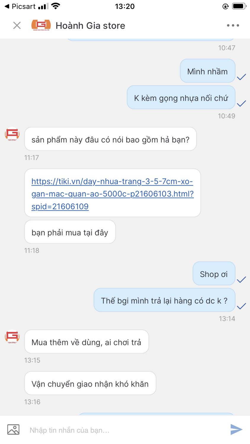Đời chưa bao giờ gặp loài bán hàng ntn luôn . Mua bán hoan hỉ. Nếu dc hay k dc thì thì cũng là 1 câu nói . Chủ quan lại chỉ nhìn ảnh .  Về như đồ chơi trẻ con hàng mã
Đúng thật là *** đảo cái giọng còn mất dậy . Mọi người tránh xa shop này ra .