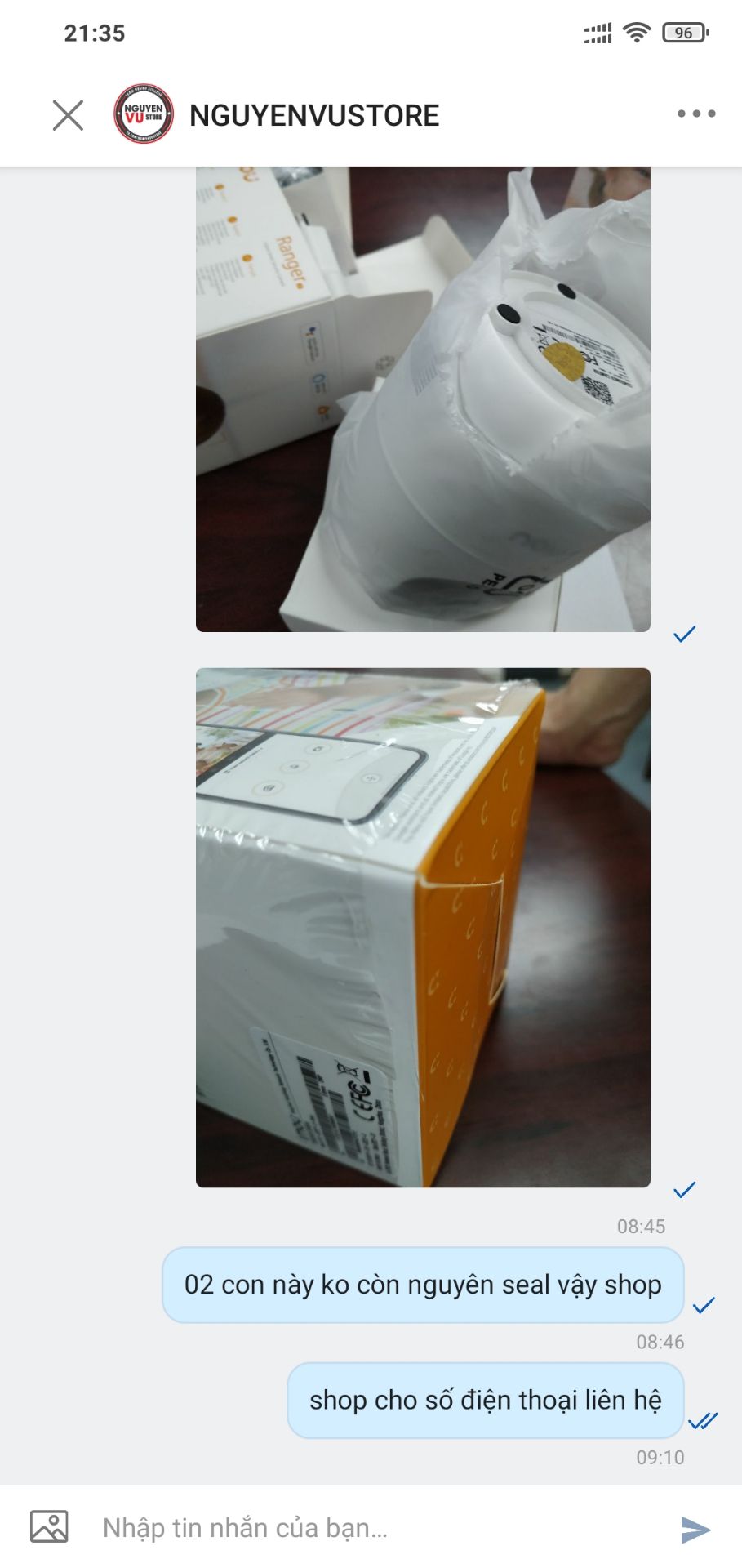 02 lầm đầu mua hàng khuyến mãi của shop ok, hàng đẹp, nguyên seal. Thấy uy tín lần 3 mình đặt tiếp 02 cam không cần khuyến mãi, cuối cùng hàng nhận đã mất seal, nhắn tin hỏi shop ko rep.