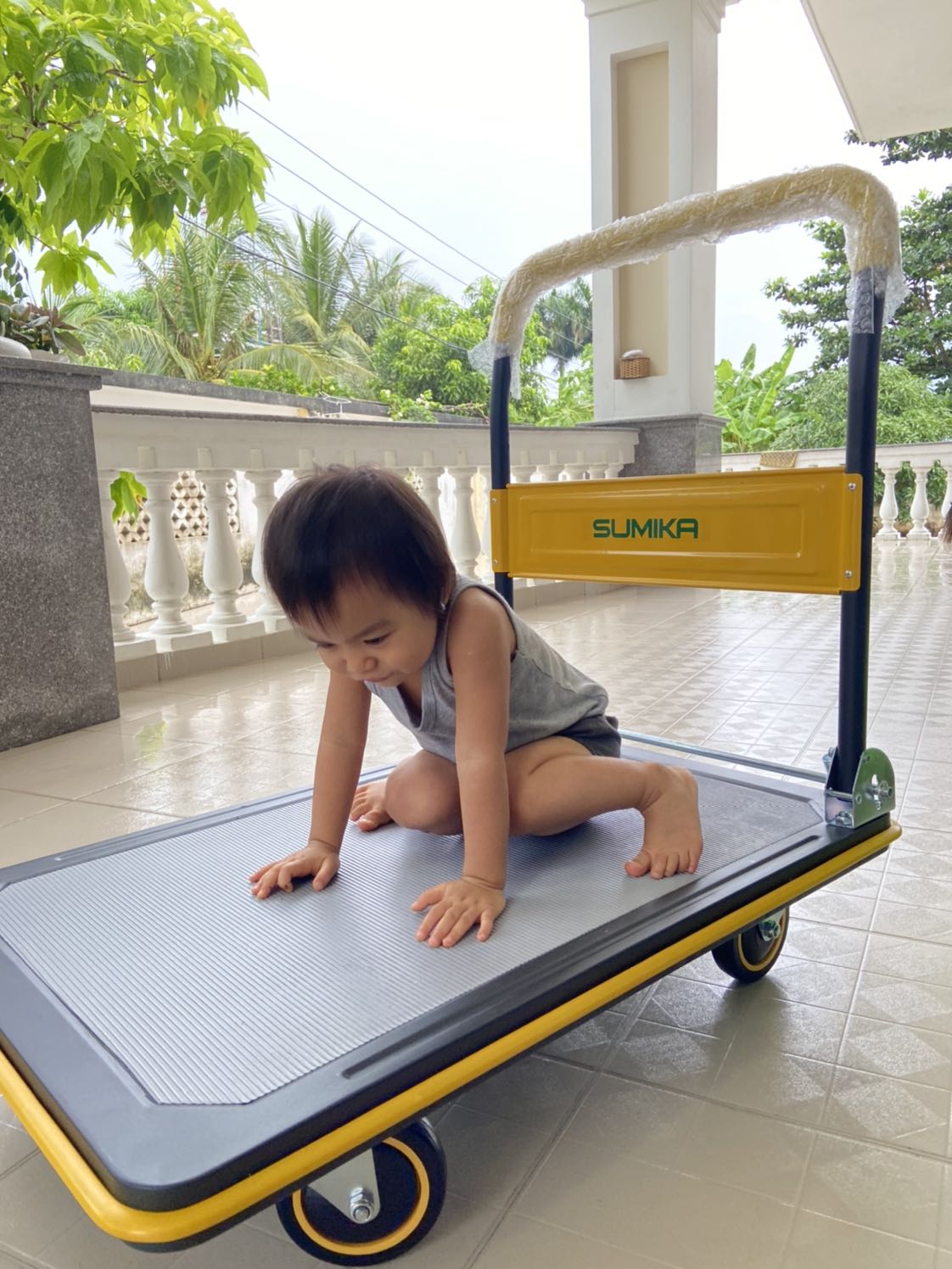 Đúng mô tả , hàng mới 
Giao hàng siêu nhanh
Nếu bánh xe có phanh hãm nữa thì xuất sắc
Khá chắc chắn so với loại 150k 
Nếu ai có mua thì nên dùng tải 300kg này ko phí
Thấy có bọc nylon chống mưa ở ngoài nhưng sao chỉ có phân nửa trên