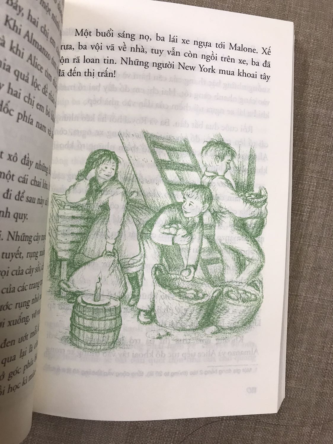 Bộ truyện kinh điển viết về xã hội Mỹ cuối thế kỷ 18 đầu 19, khi cách mạng công nghiệp đã bắt đầu len lỏi vào đời sống người dân. 3 tập đầu viết về thời thơ ấu của các nhân vật chính với những cánh đồng và khu rừng bạt ngàn, các loài thú hoang dã vẫn lẩn quất quanh khu cư dân sinh sống. Những câu chuyện thường ngày của đám trẻ được kể lại vô cùng sinh động và có ý nghĩa giáo dục cao. 

Rất thích hợp cho các bé 6-10 tuổi.