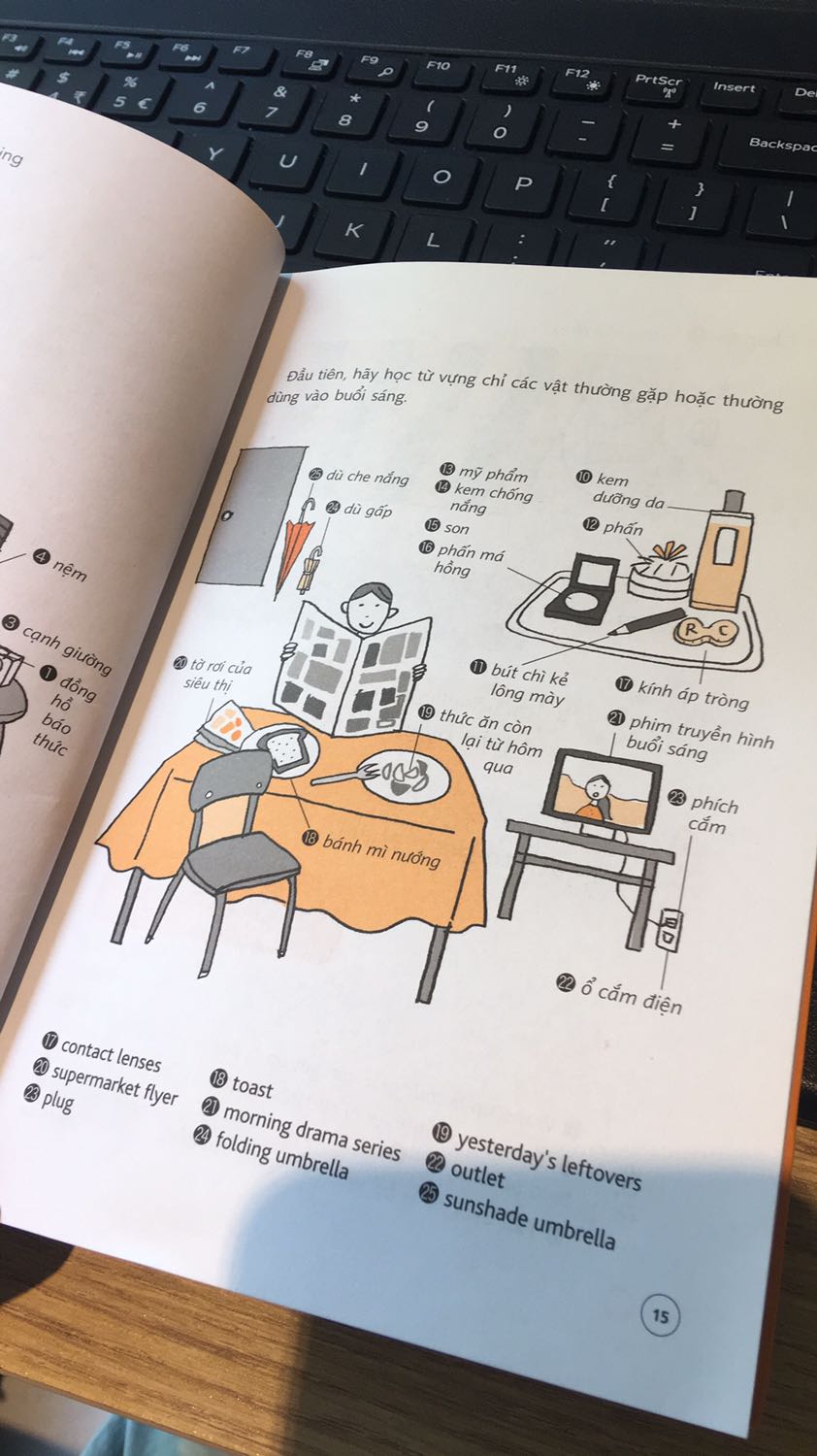 Mình mới đọc vài trang đầu cảm thấy siêu thích ❤️
Cuốn sách gây hứng thú cho mình khi học thêm từ vựng và mẫu câu nói hằng ngày ? Sách có hình ảnh và chú thích siêu chu đáo và dễ thương.Muốn học thêm từ vựng không nhàm chán thì mua cuốn này nha mng ?