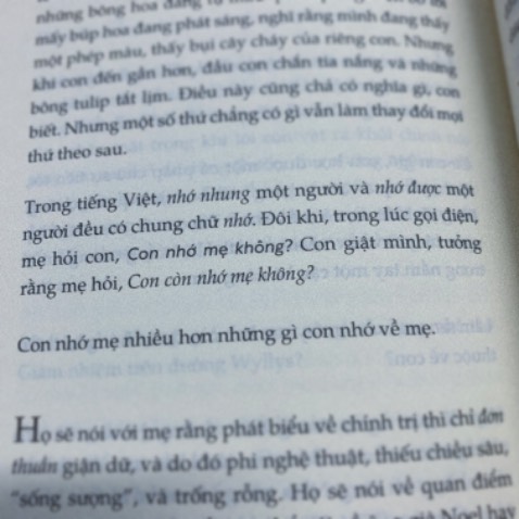 Cuốn sách được viết như tuyển tập những lá thư tác giả gửi cho mẹ mình, người sẽ chẳng bao giờ đọc được vì bà mù chữ. Những hồi ức đứt quãng về quá khứ xen lẫn hiện tại, về cuộc sống chật vật của gia đình, về tuổi thơ đầy bạo lực, về những nỗi đau mà đất nước anh gánh chịu, và nỗi hoài nghi về sự tồn tại của chính anh - được kể bằng một cách rất thơ, khắc khoải và dằn vặt. Đôi lần phải tạm dừng để nước mắt mình đừng rơi,  “Giấc mơ Mỹ” đã cứa lên trái tim nhỏ bé, mong manh của anh những vết thương khó lành, ám ảnh tuổi thơ và cả cuộc đời anh. 
Bom đạn không chỉ phá nát nhà cửa, làng mạc, mà nó còn tàn phá cả trí óc và cuộc đời của người dân ở đó, trong đó có ngoại Lan. Tác giả miêu tả mọi thứ chân thật đến nỗi, mình đã tưởng tượng mình đứng ngay cạnh đó và chứng kiến tất cả: một cậu nhóc nhỏ xíu, ngồi trên ghế và mang những “bông tuyết” trên đầu ngoại Lan đi; ở cái nơi nhà kho dậy mùi cây thuốc lá, nơi cậu bé 15 tuổi lần đầu tiên biết thế nào là khoái cảm, là tình yêu, bên anh chàng Trevor 17 tuổi; hay ở một tiệm bánh donut nọ, nơi anh và mẹ bộc bạch những bí mật của nhau, những điều tưởng chừng như sẽ không bao giờ nói. 
Điều khiến mình suy nghĩ nhiều nhất sau khi đọc xong, đó chính là dù mẹ dạy dỗ anh bằng đòn roi, bằng bạo lực, nhưng sâu trong tâm khảm của người mẹ tha hương cầu thực vì chiến tranh này, anh là đứa con trai bà yêu thương nhất, và anh cũng vậy. Ở một nơi cách  quê hương nửa vòng trái đất, người mẹ mù chữ ấy đã lặp đi lặp lại với anh:”Con đã sẵn là người Việt Nam rồi.”
Mình không giỏi văn, cũng không đọc nhiều sách, có thể những gì mình nói nó hơi lủng củng, nhưng đó là cảm nhận thực sự của mình khi đọc quyển sách này. Một cuốn sách thực sự đáng đọc, đọc để thêm yêu gia đình và trân trọng những gì mình đang có. Cuốn sách được viết như tuyển tập những lá thư tác giả gửi cho mẹ mình, người sẽ chẳng bao giờ đọc được vì bà mù chữ. Những hồi ức đứt quãng về quá khứ xen lẫn hiện tại, về cuộc sống chật vật của gia đình, về tuổi thơ đầy bạo lực, về những nỗi đau mà đất nước anh gánh chịu, và nỗi hoài nghi về sự tồn tại của chính anh - được kể bằng một cách rất thơ, khắc khoải và dằn vặt. Đôi lần phải tạm dừng để nước mắt mình đừng rơi,  “Giấc mơ Mỹ” đã cứa lên trái tim nhỏ bé, mong manh của anh những vết thương khó lành, ám ảnh tuổi thơ và cả cuộc đời anh. 
Bom đạn không chỉ phá nát nhà cửa, làng mạc, mà nó còn tàn phá cả trí óc và cuộc đời của người dân ở đó, trong đó có ngoại Lan. Tác giả miêu tả mọi thứ chân thật đến nỗi, mình đã tưởng tượng mình đứng ngay cạnh đó và chứng kiến tất cả: một cậu nhóc nhỏ xíu, ngồi trên ghế và mang những “bông tuyết” trên đầu ngoại Lan đi; ở cái nơi nhà kho dậy mùi cây thuốc lá, nơi cậu bé 15 tuổi lần đầu tiên biết thế nào là khoái cảm, là tình yêu, bên anh chàng Trevor 17 tuổi; hay ở một tiệm bánh donut nọ, nơi anh và mẹ bộc bạch những bí mật của nhau, những điều tưởng chừng như sẽ không bao giờ nói. 
Điều khiến mình suy nghĩ nhiều nhất sau khi đọc xong, đó chính là dù mẹ dạy dỗ anh bằng đòn roi, bằng bạo lực, nhưng sâu trong tâm khảm của người mẹ tha hương cầu thực vì chiến tranh này, anh là đứa con trai bà yêu thương nhất, và anh cũng vậy. Ở một nơi cách  quê hương nửa vòng trái đất, người mẹ mù chữ ấy đã lặp đi lặp lại với anh:”Con đã sẵn là người Việt Nam rồi.”
Mình không giỏi văn, cũng không đọc nhiều sách, có thể những gì mình nói nó hơi lủng củng, nhưng đó là cảm nhận thực sự của mình khi đọc quyển sách này. Một cuốn sách thực sự đáng đọc, đọc để thêm yêu gia đình và trân trọng những gì mình đang có.