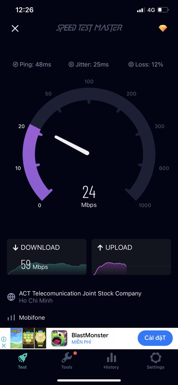 Trước mắt tốc độ mạng là tuyệt vời hơn mong đợi.Chỉ mong đủ thời gian nữa thì hết nước chấm Trước mắt tốc độ mạng là tuyệt vời hơn mong đợi.Chỉ mong đủ thời gian nữa thì hết nước chấm