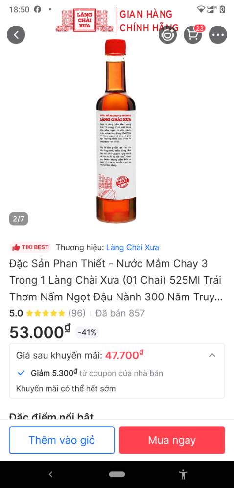 Chất lượng tốt, nước mắm không quá mặn (có hậu ngọt), hàng đóng gói kỹ và giao nhanh, shipper vui vẻ. Chất lượng tốt, nước mắm không quá mặn (có hậu ngọt), hàng đóng gói kỹ và giao nhanh, shipper vui vẻ.