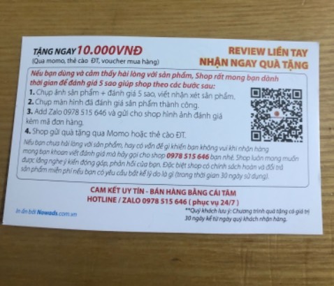 Không hài lòng. 
Shop bảo cho mã khuyến mãi sau khi đánh giá sản phẩm tốt nhưng lại không làm. Liên hệ không trả lời.
*** đảo.