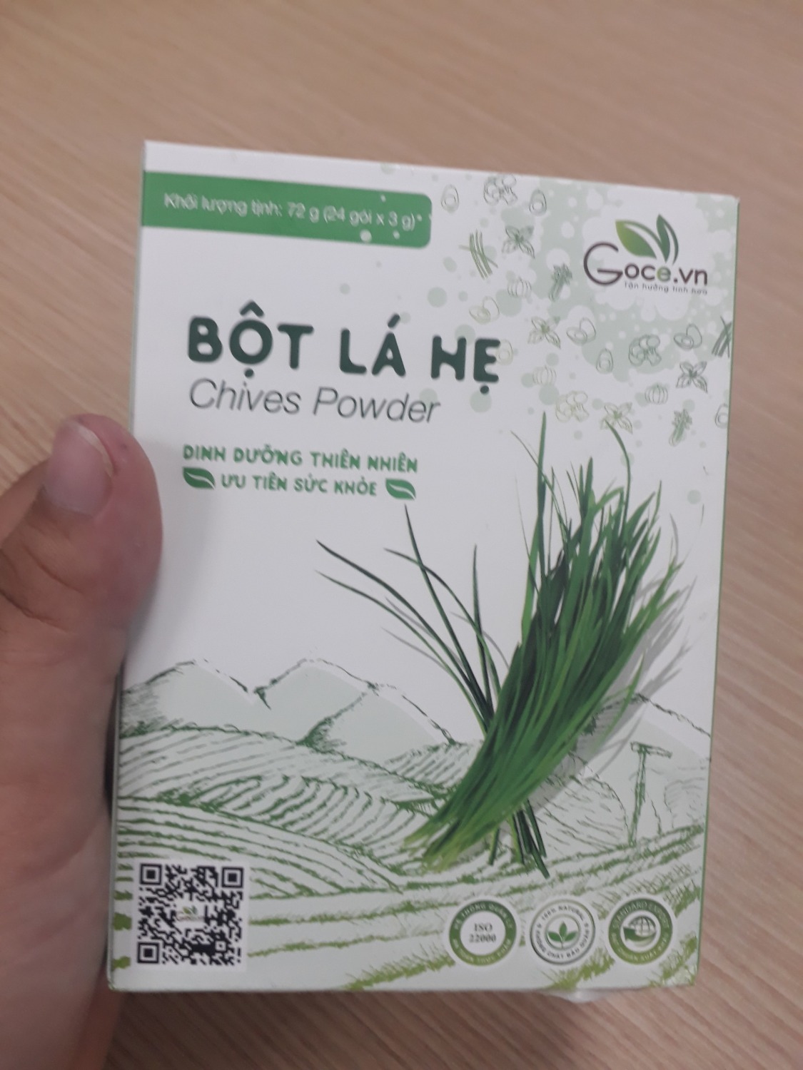 Bao bì sản phẩm đẹp, đóng thành từng gói nhỏ dễ sữ dụng, bảo quản. sản phẩm chất lượng giống với mô tả. mùi thơm dễ uống hơn thì thêm ít đường